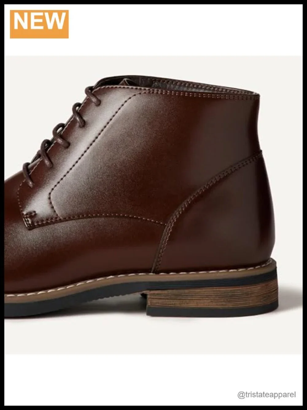 Men's Cap Toe Lace Up Ankle Dress Boots Faux Leather